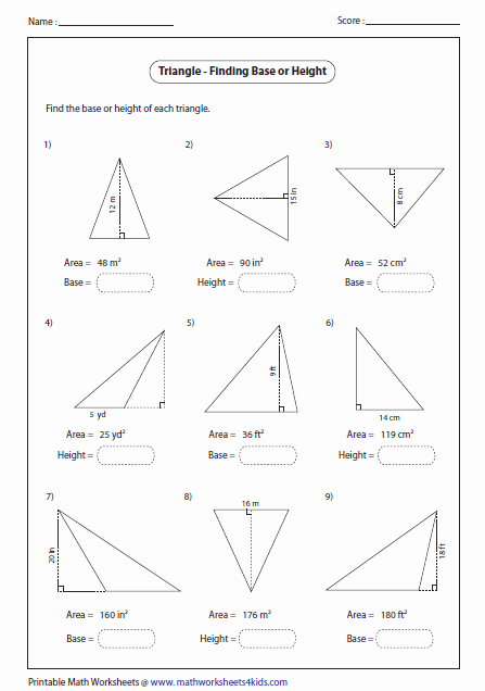 Area Of A Triangle Worksheet Unique Image Result for Find the Base and Height Of A