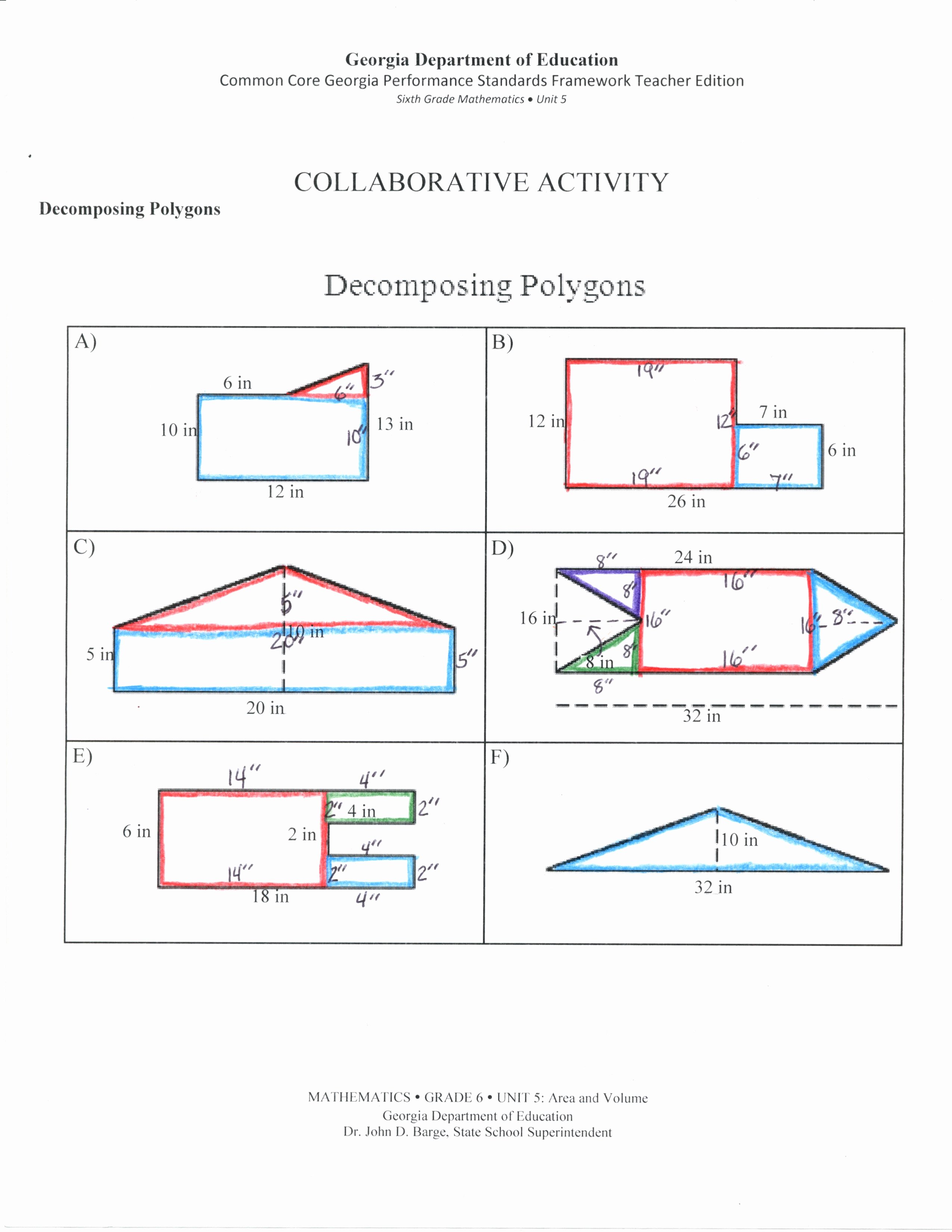 Area Of Composite Figures Worksheet Inspirational February 2015 Ecms Math 6 Blog