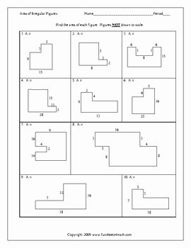 Area Of Irregular Shapes Worksheet Beautiful Irregular Shapes area and Perimeter Worksheet Bundle by