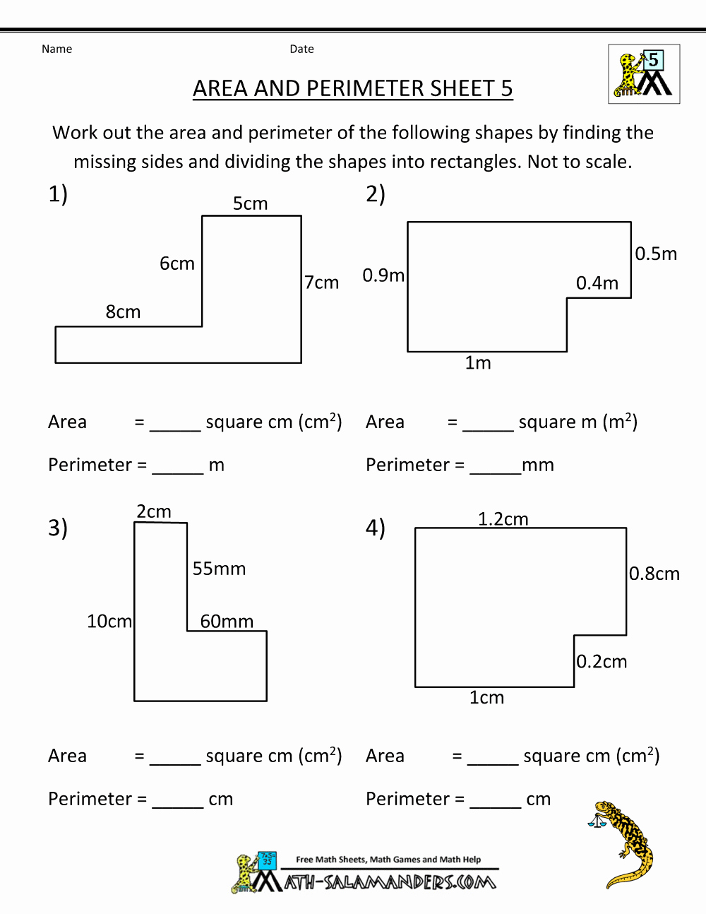 Find Area Of Irregular Shapes Worksheets