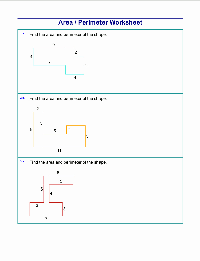 Area Of Irregular Shapes Worksheet Best Of area and Perimeter Worksheets Rectangles and Squares
