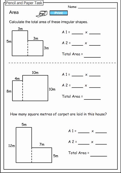 Area Of Irregular Shapes Worksheet Elegant Calculating the area Of Irregular Shapes Studyladder