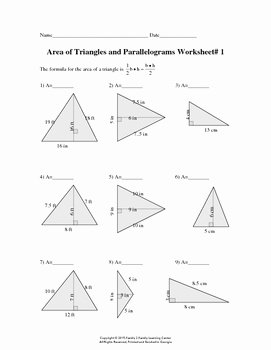 Area Of Parallelogram Worksheet Beautiful area Of Triangles and Parallelograms Worksheet 1