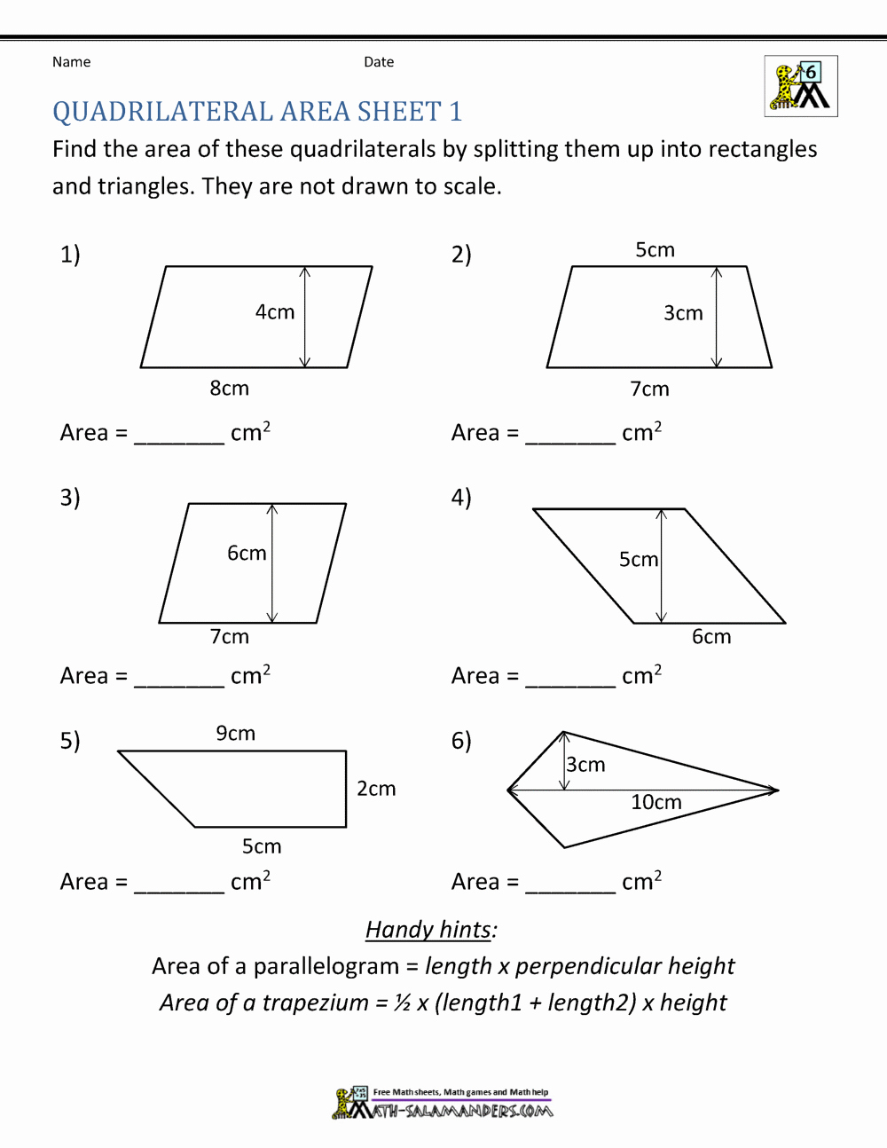 Area Of Parallelogram Worksheet Lovely Math Practice Worksheets