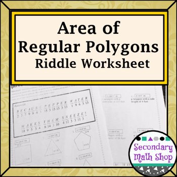 Area Of Regular Polygons Worksheet Unique area Geometry area Of Regular Polygons Riddle Worksheet