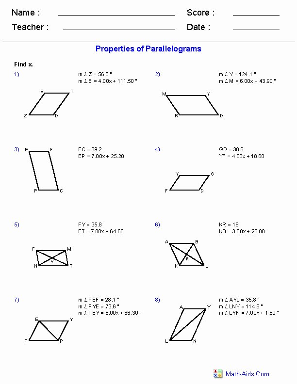 Area Of Rhombus Worksheet Fresh area Parallelogram Worksheet