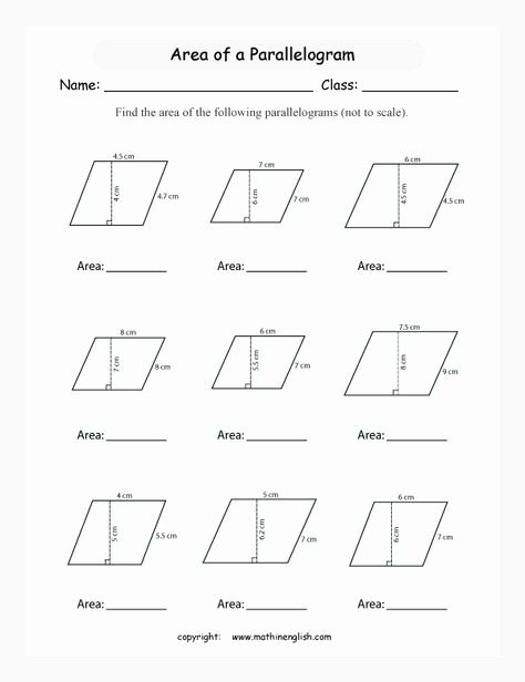 Area Of Rhombus Worksheet Lovely Printable area Of Parallelogram Worksheet