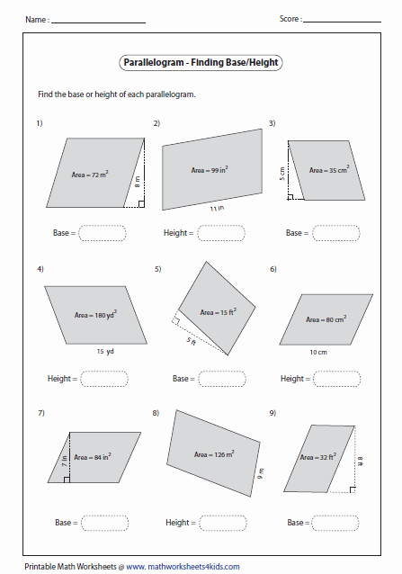 Area Of Rhombus Worksheet Lovely Quadrilateral Worksheets
