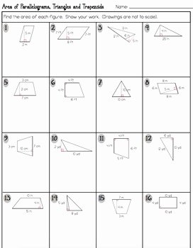 Area Of Trapezoid Worksheet Awesome area Of Parallelograms Triangles and Trapezoids
