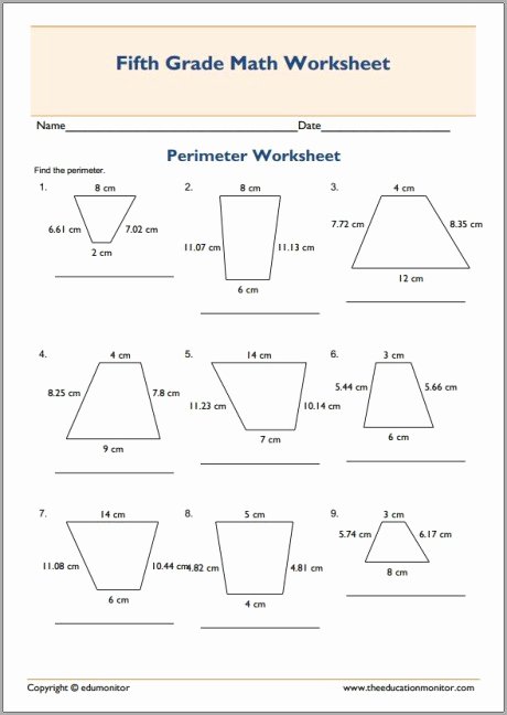 Area Of Trapezoid Worksheet New Free Trapezoid Perimeter Worksheets for Teachers Parents