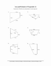 Area Of Trapezoid Worksheet Unique area and Perimeter Of Trapezoids A 5th 10th Grade
