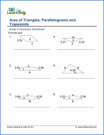 Area Of Triangles Worksheet Pdf Awesome Grade 5 Worksheets area Of Triangles Parallelograms