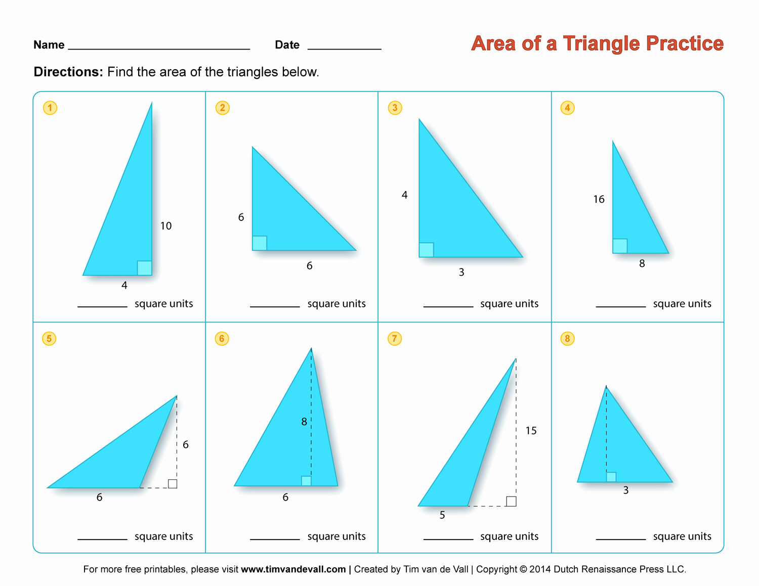 Area Of Triangles Worksheet Pdf Best Of area Of A Triangle Worksheets – Third Grade Math Worksheets