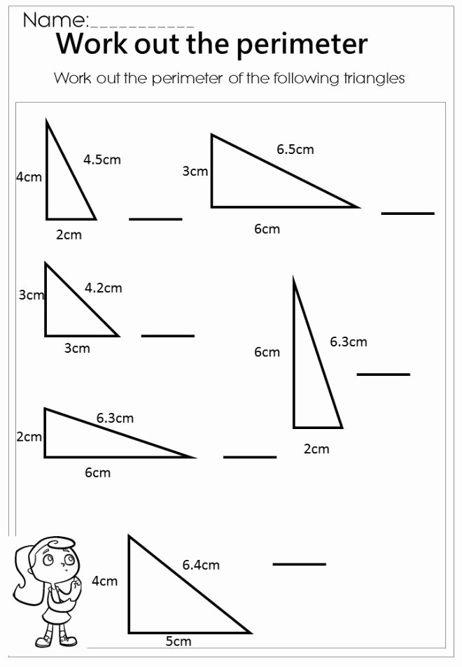 Area Of Triangles Worksheet Pdf Elegant Measure the Perimeter Triangle Worksheet
