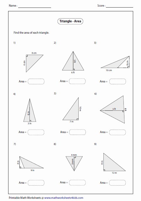 Area Of Triangles Worksheet Pdf Fresh Triangles Worksheets