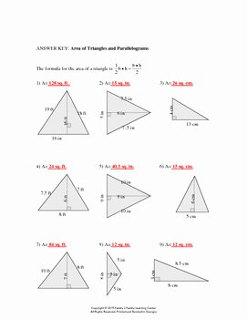 Area Of Triangles Worksheet Pdf Lovely area Of Triangles and Parallelograms Worksheet 1