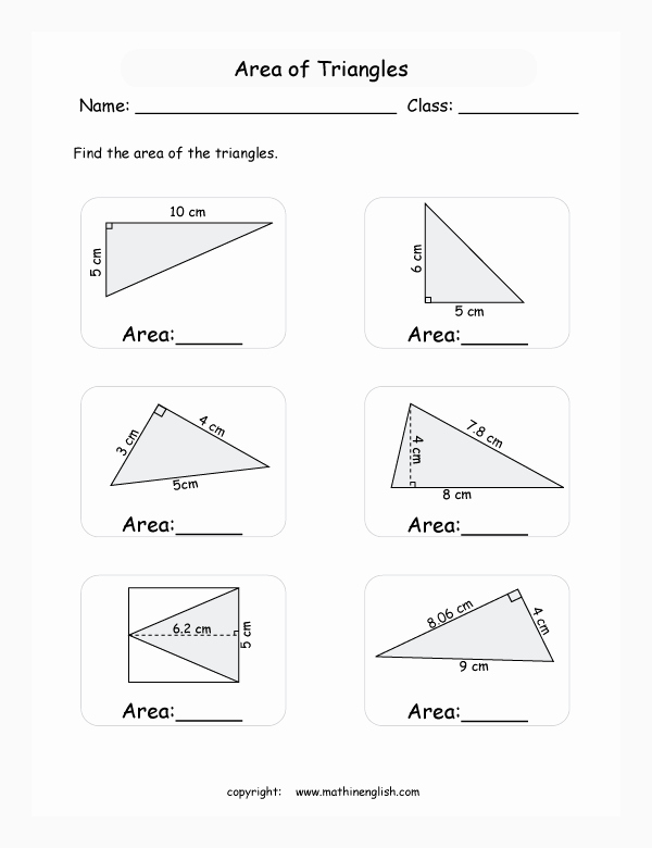 Area Of Triangles Worksheet Pdf Luxury Find the area Of Triangles Using the are formula 1 2 B H