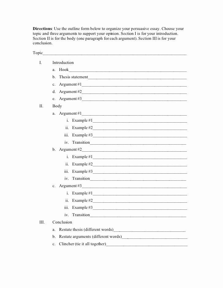 Argumentative Essay Outline Worksheet New Essay Practice Worksheets