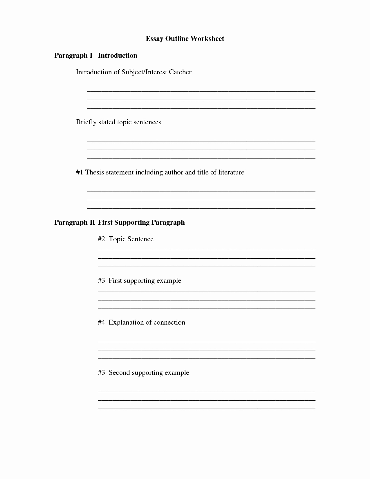 Argumentative Essay Outline Worksheet Unique 16 Best Of Essay format Worksheet 5 Paragraph