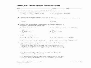 Arithmetic and Geometric Sequences Worksheet Inspirational Arithmetic Series Geometric Series Partial Sums Of