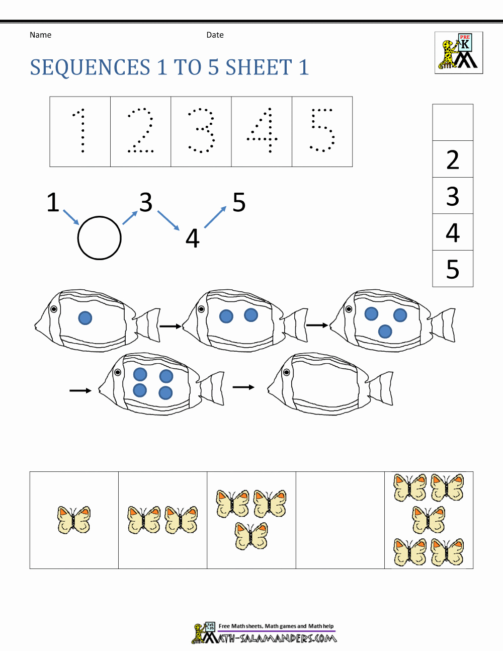 Arithmetic Sequence Worksheet Algebra 1 New Preschool Number Worksheets Sequencing to 10