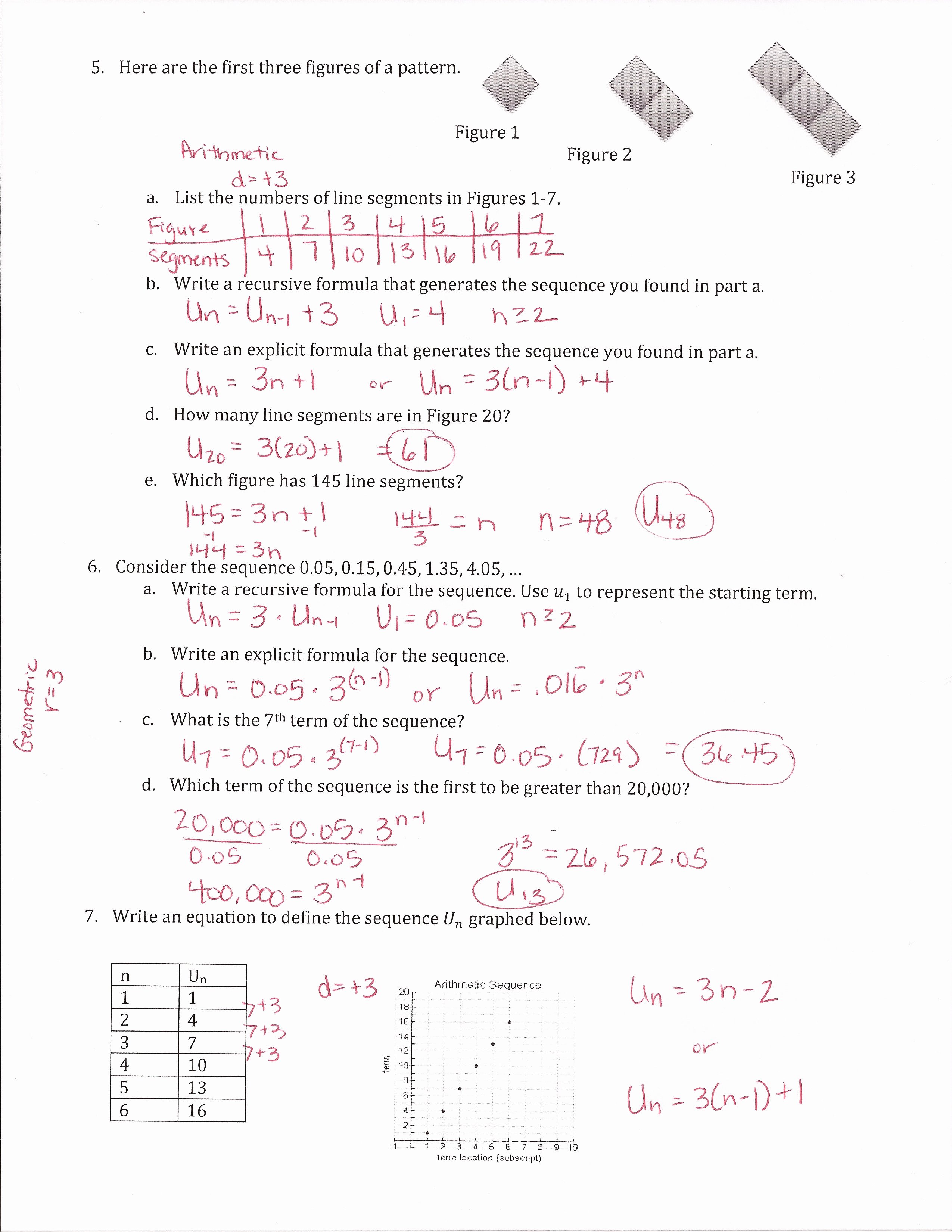 Arithmetic Sequence Worksheet Answers Awesome Dentrodabiblia Arithmetic Sequences Worksheet Answers