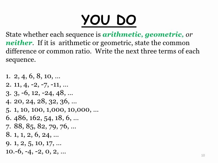 50 Arithmetic Sequence Worksheet Answers