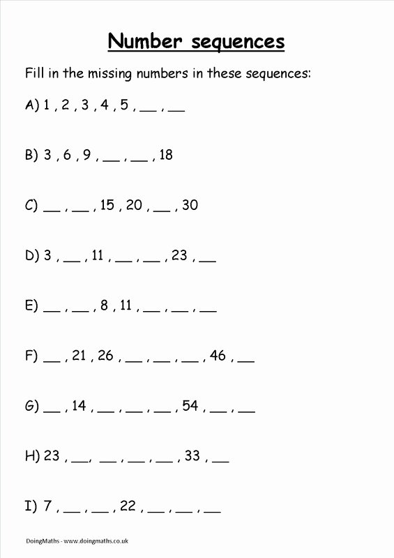 Arithmetic Sequence Worksheet with Answers Inspirational Arithmetic Sequence Worksheet