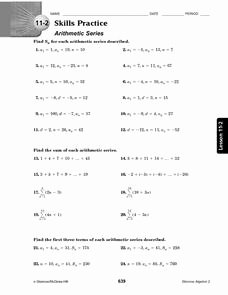Arithmetic Sequence Worksheet with Answers New 11 2 Skills Practice Arithmetic Series 10th 12th Grade