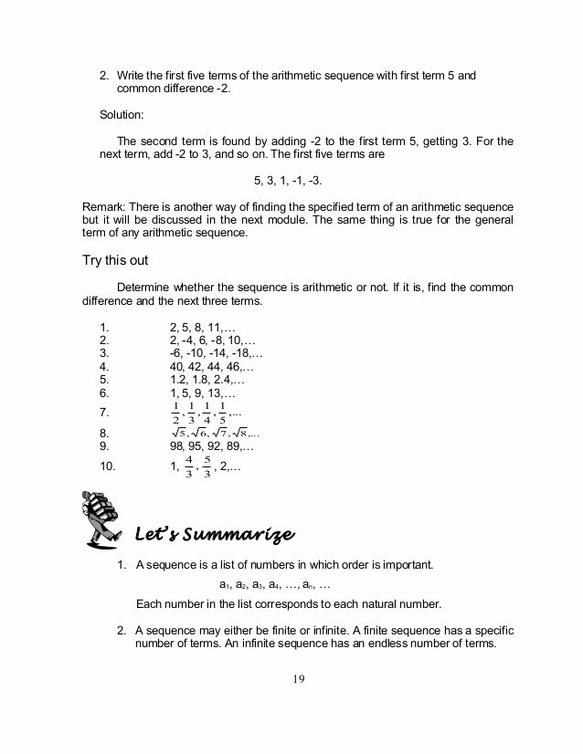 Arithmetic Sequence Worksheet with Answers Unique Dentrodabiblia Arithmetic Sequences Worksheet Answers