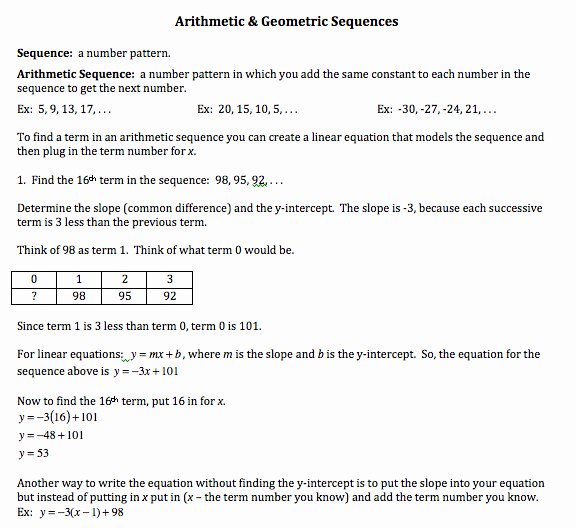 Arithmetic Sequences and Series Worksheet Elegant 51 Arithmetic Sequences and Series Worksheet Arithmetic