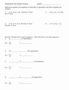 Arithmetic Sequences and Series Worksheet Unique Arithmetic Series Practice Worksheet 2
