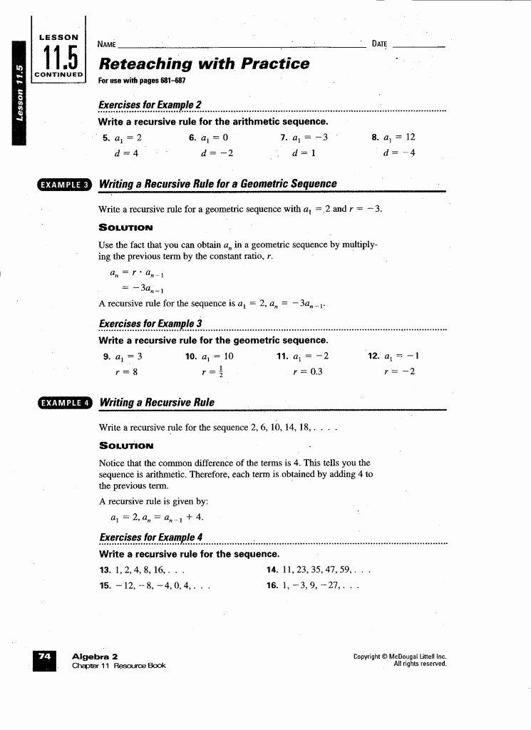 Arithmetic Sequences Worksheet Answers New Arithmetic and Geometric Sequences Worksheet Answers