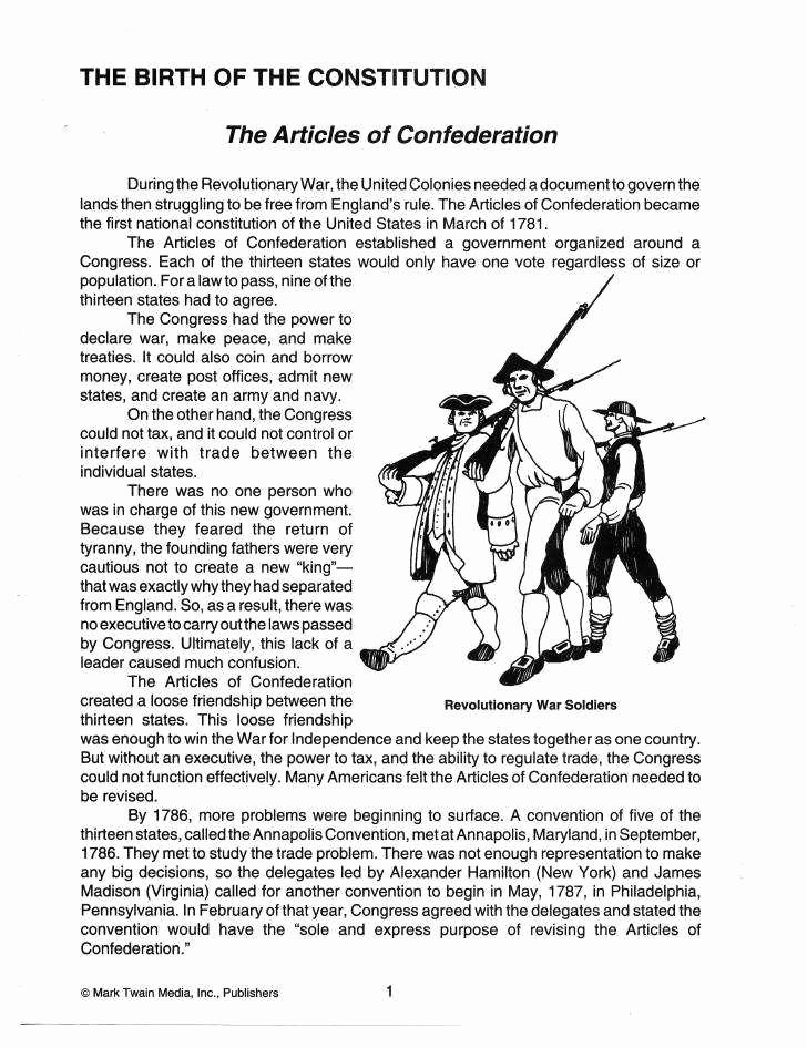 50 Articles Of Confederation Worksheet Answers