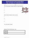 Articles Of Confederation Worksheet New Articles Confederation Activity Teaching Resources