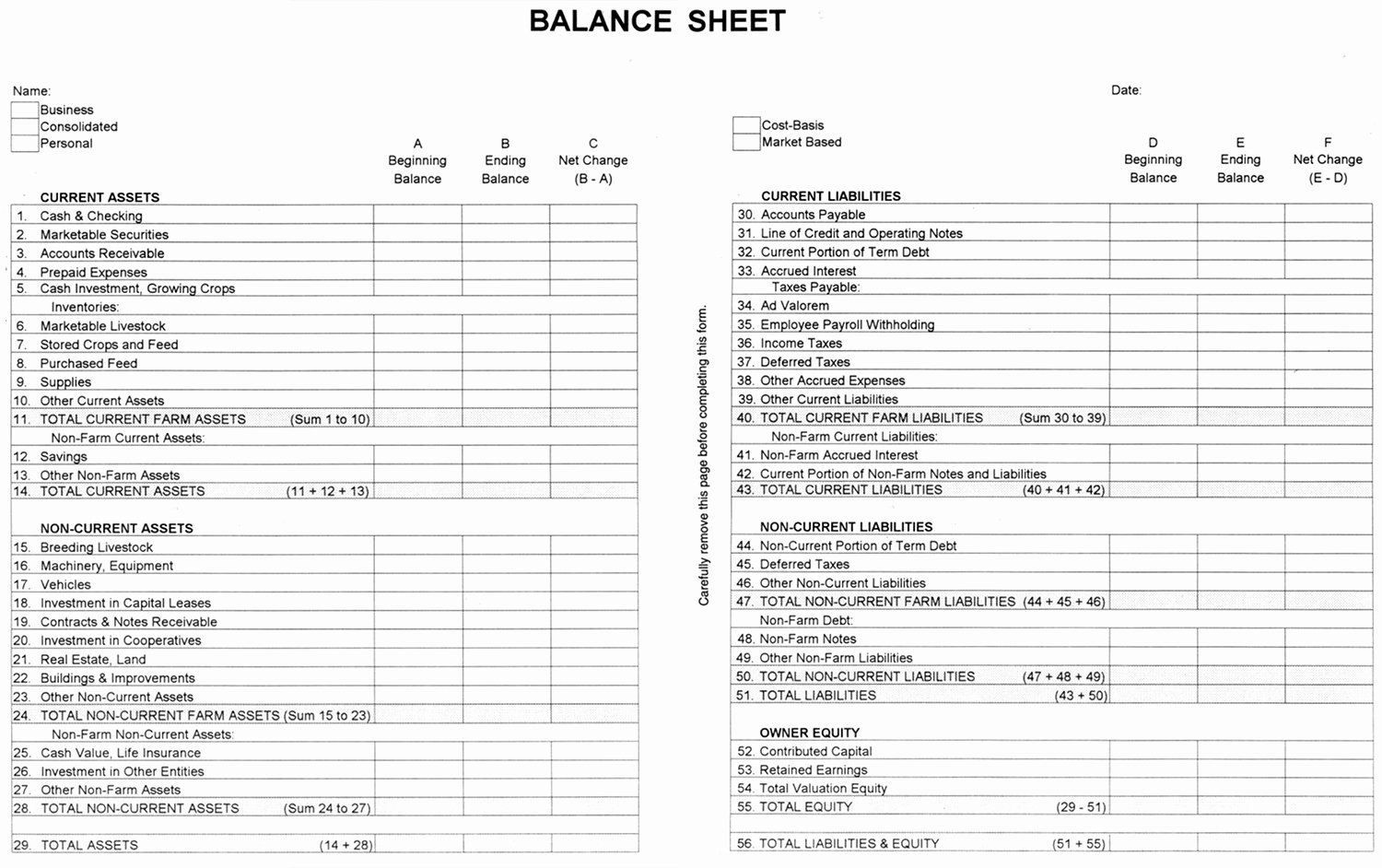 Assets and Liabilities Worksheet Elegant Agec 752 Developing A Balance Sheet Osu Fact Sheets