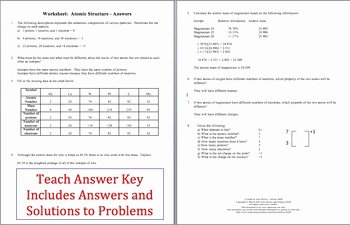 Atomic Structure Practice Worksheet Answers Inspirational atoms and atomic Structure Worksheet by Amy Brown Science