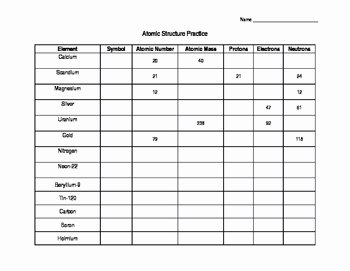 Atomic Structure Practice Worksheet Answers Lovely atomic Structure Practice by Science at Its Best