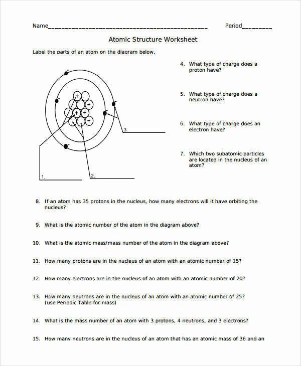 Atomic Structure Worksheet Answers Inspirational atomic Structure Worksheet