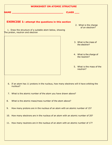 Atomic Structure Worksheet Answers New atomic Structure Worksheet with Answers by Kunletosin246