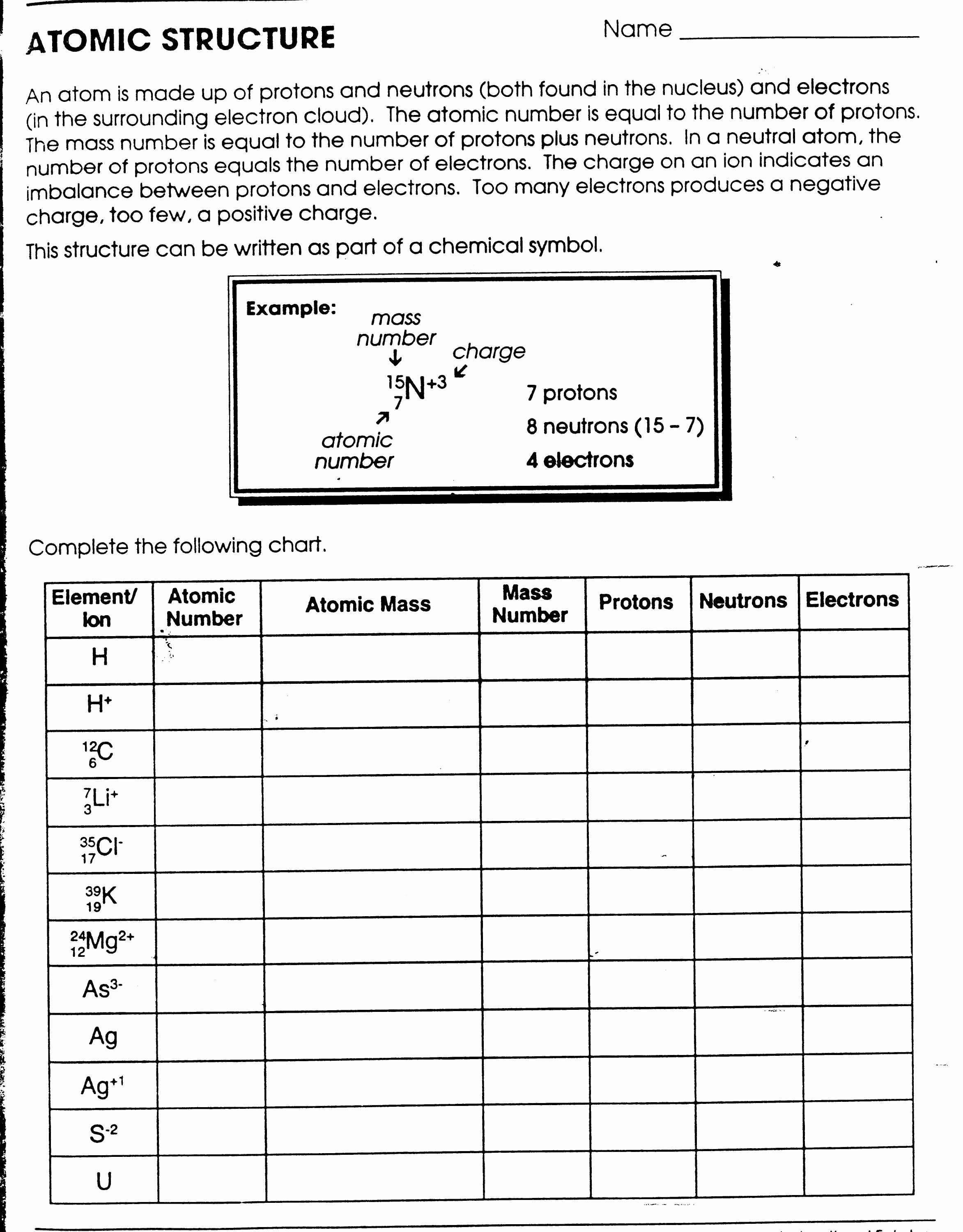 Atomic Structure Worksheet Chemistry Awesome Skills Worksheet Concept Review Section the Development