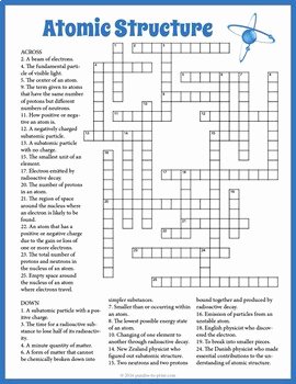 Atomic Structure Worksheet Pdf New atomic Structure Crossword Puzzle by Puzzles to Print