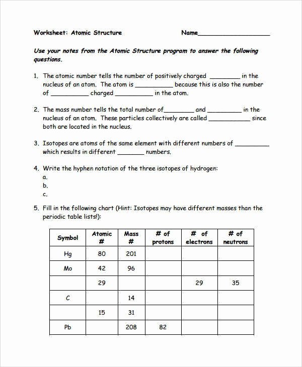 50 Atomic Theory Worksheet Answers