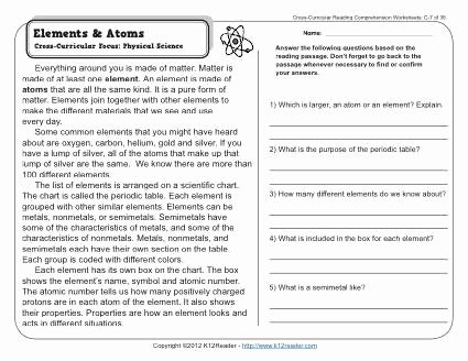Atoms and Elements Worksheet New Elements and atoms