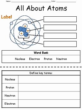 Atoms and Elements Worksheet Unique Basic atom Ws by for the Love Of Science