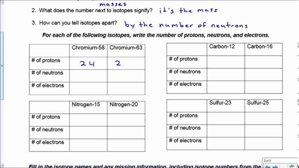 Atoms and isotopes Worksheet Lovely isotopes Worksheet