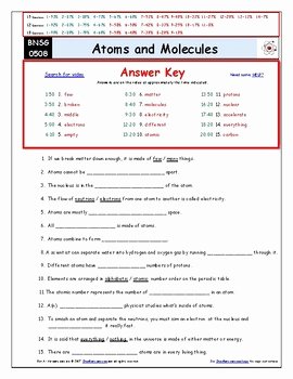 Atoms and Molecules Worksheet Awesome Differentiated Video Worksh by Star Materials