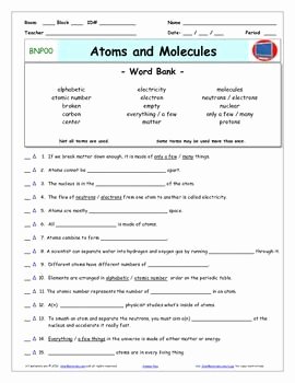 Atoms and Molecules Worksheet Awesome Differentiated Video Worksheet Quiz &amp; Ans for Bill Nye