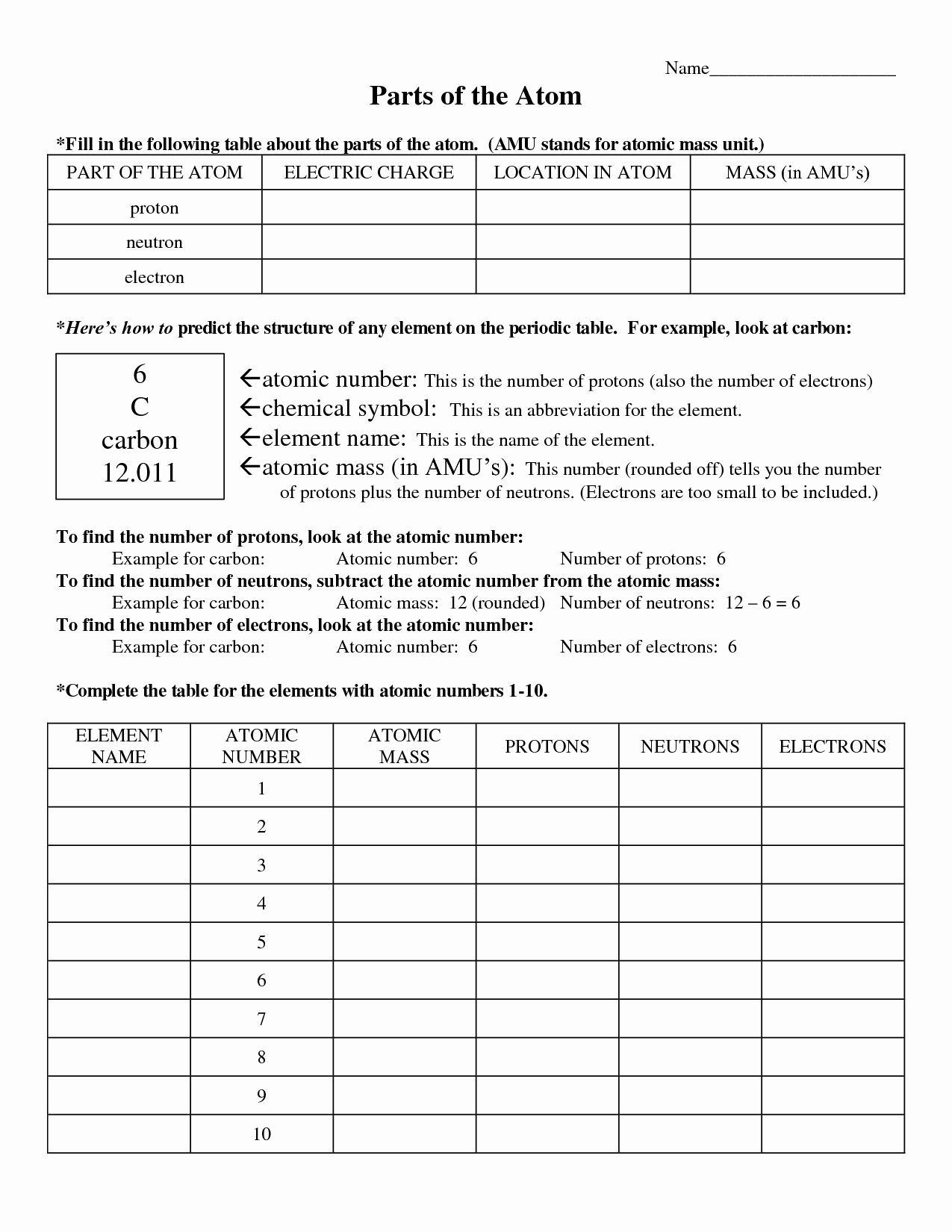 Atoms Vs.ions Worksheet Answers Best Of 14 Best Of Parts An atom Worksheet Electrons