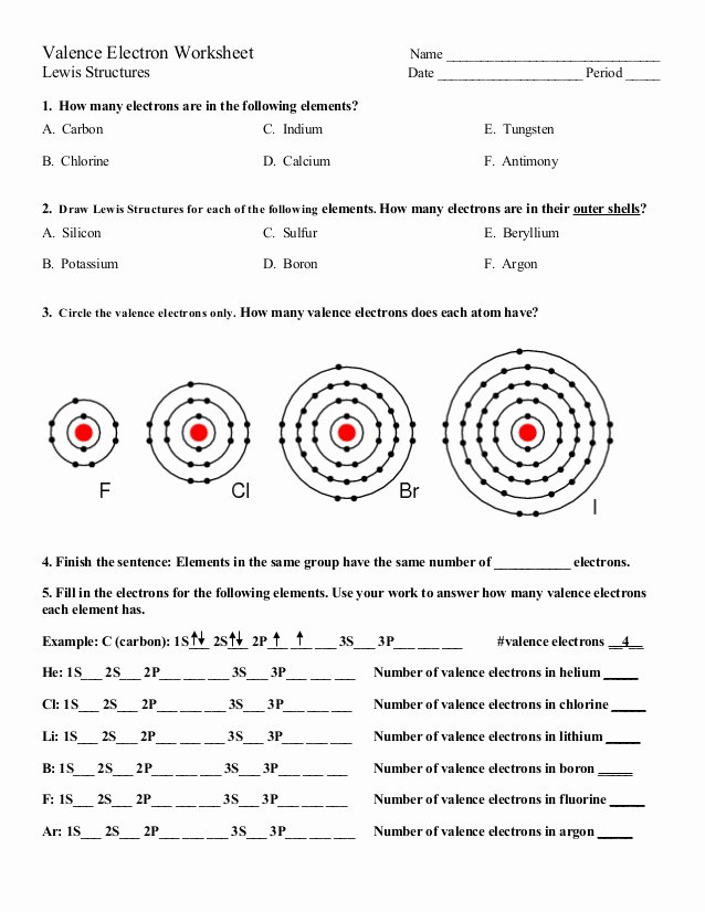 Atoms Worksheet Middle School Best Of Valence Electrons Worksheet